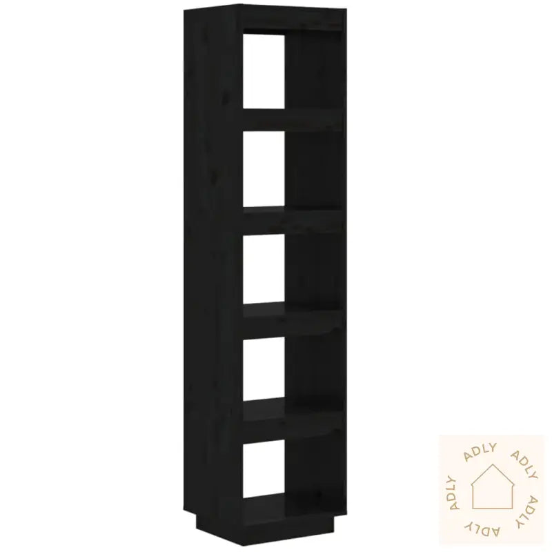 Bokhylle/Romdeler Svart 40X35X167 Cm Heltre Furu
