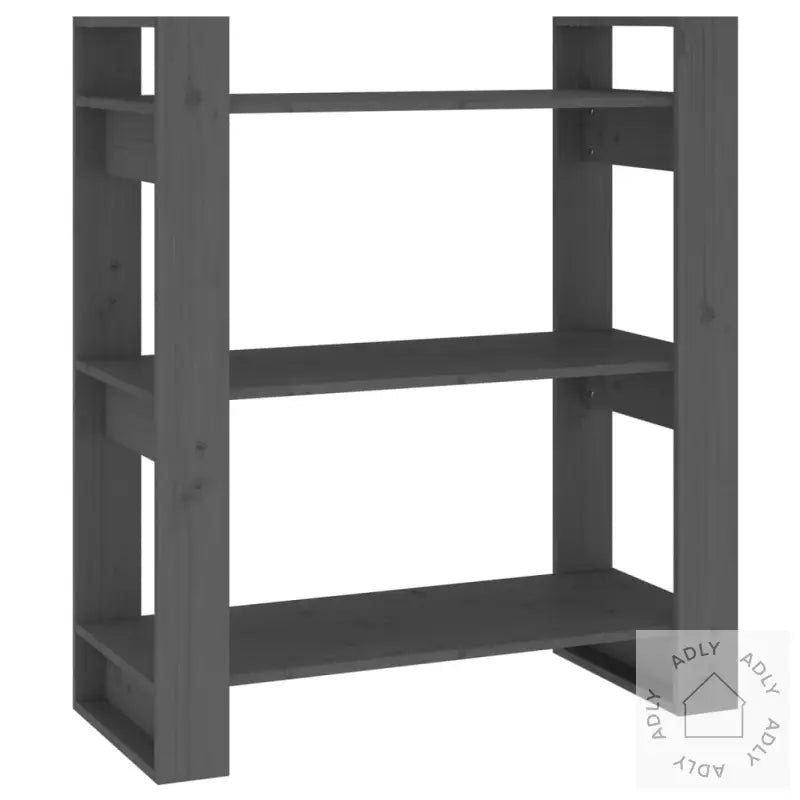 Bokhylle/Romdeler Grå 80X35X91 Cm Heltre Furu