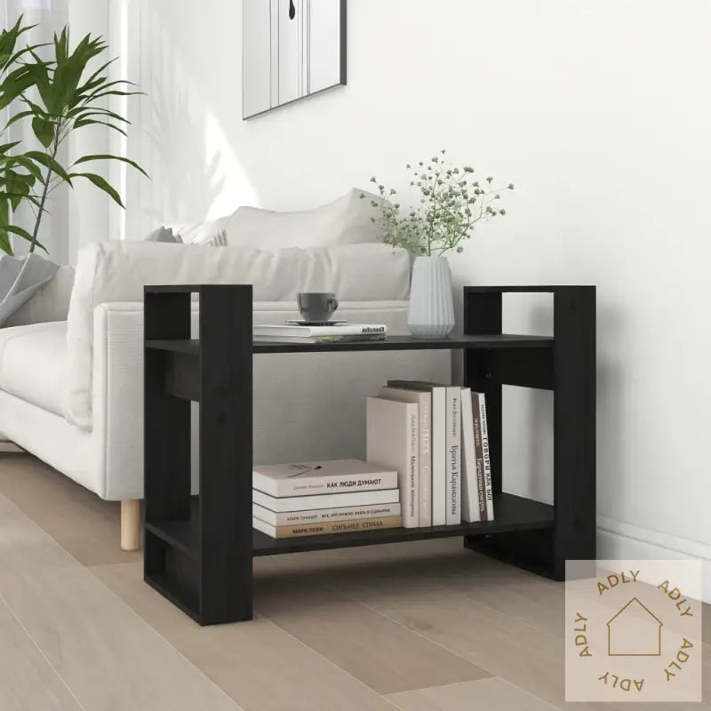 Bokhylle/Romdeler Svart 80X35X56,5 Cm Heltre Furu