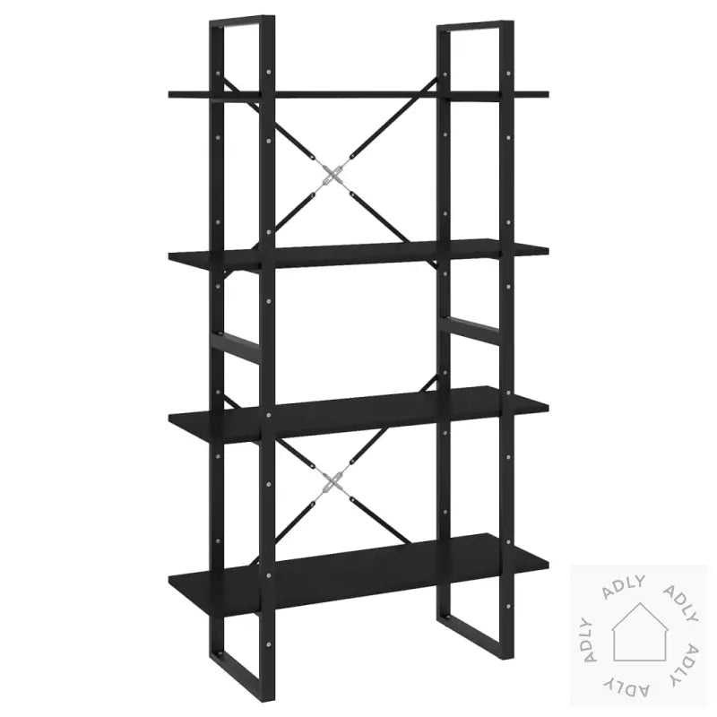 Bokhylle 4 Nivåer Svart 80X30X140 Cm Heltre Furu