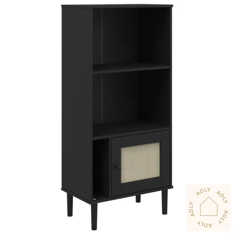 Bokhylle Senja Svart 60X35X130 Cm Heltre Furu