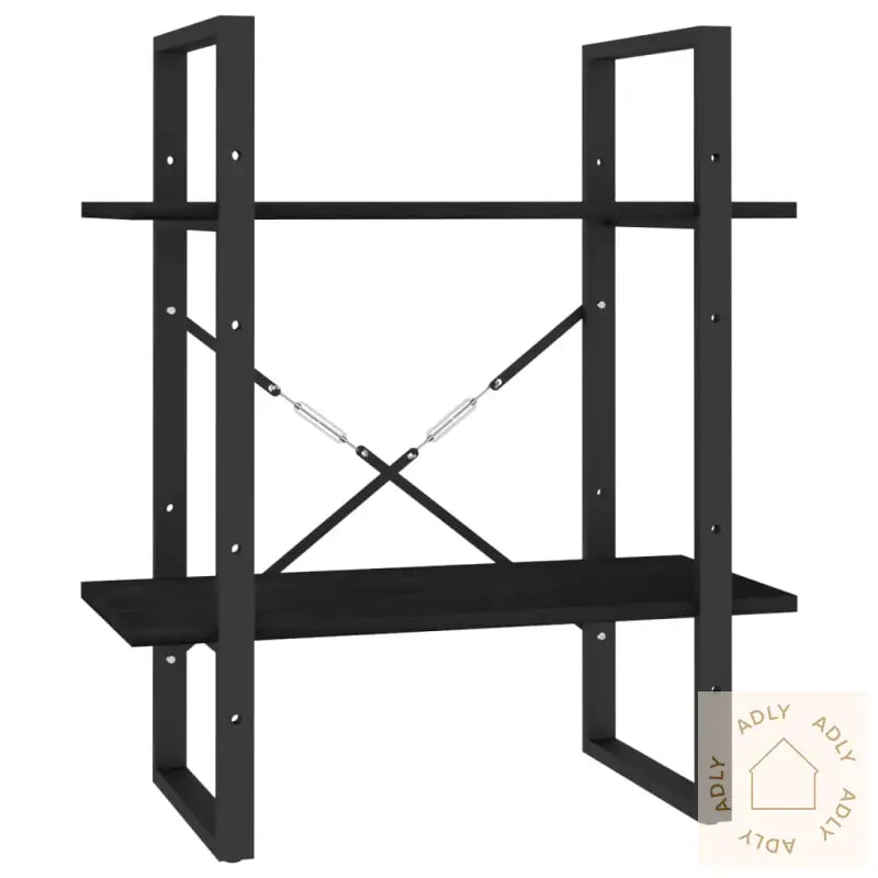 Bokhylle 2 Nivåer Svart 60X30X70 Cm Heltre Furu