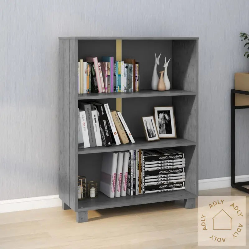 Bokhylle Hamar Mørkegrå 85X35X112 Cm Heltre Furu