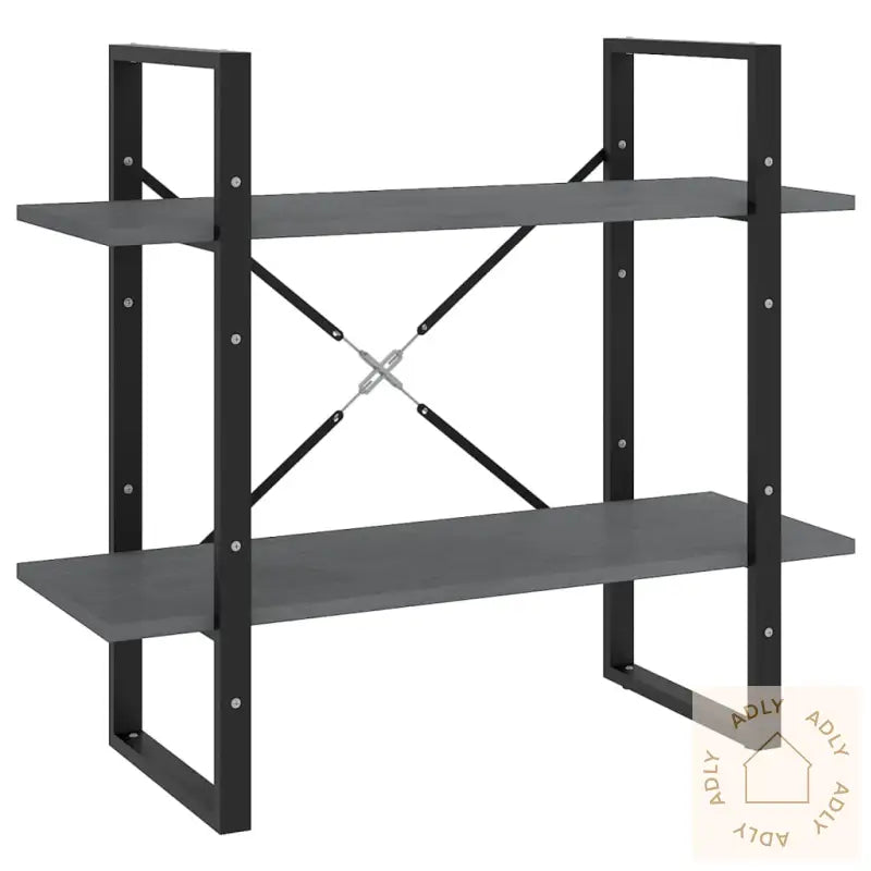 Bokhylle 2 Nivåer Grå 80X30X70 Cm Heltre Furu