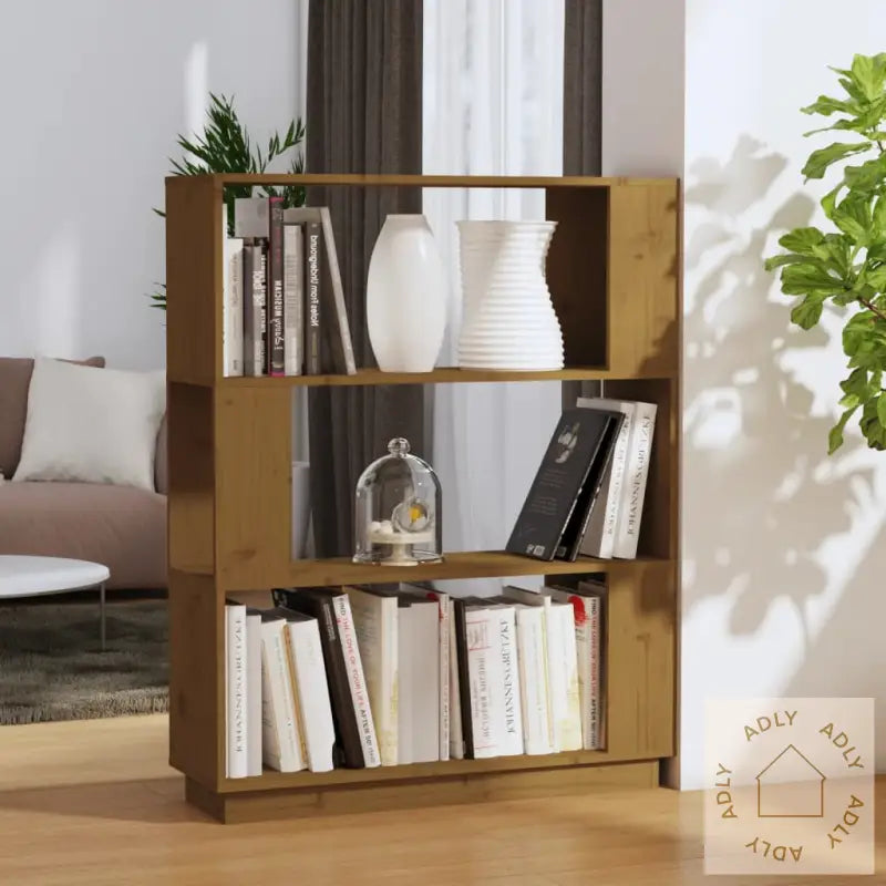 Bokhylle/Romdeler Honningbrun 80X25X101 Cm Heltre