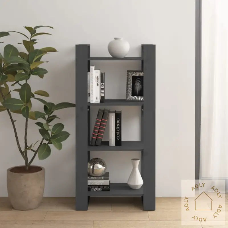 Bokhylle/Romdeler Grå 60X35X125 Cm Heltre