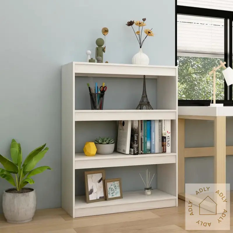 Bokhylle/Romdeler Hvit 100X30X103 Cm Heltre Furu
