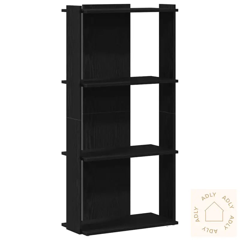 Bokhylle 3 Etasjer Svart 60X30X120 Cm Konstruert Tre