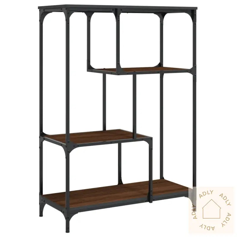 Bokhylle Brun Eik 81X36X115 Cm Konstruert Tre Og Jern
