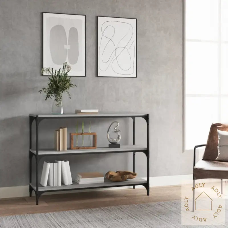 Bokhylle Grå Sonoma 100X33X70,5 Cm Konstruert Tre Og Stål