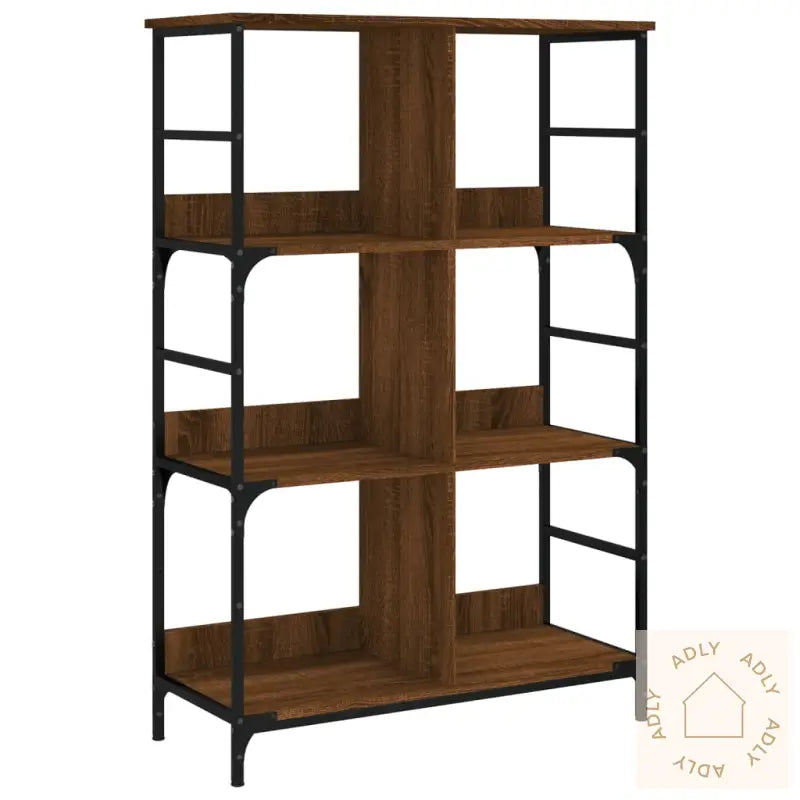 Bokhylle Brun Eik 78,5X33X117,5 Cm Konstruert Tre