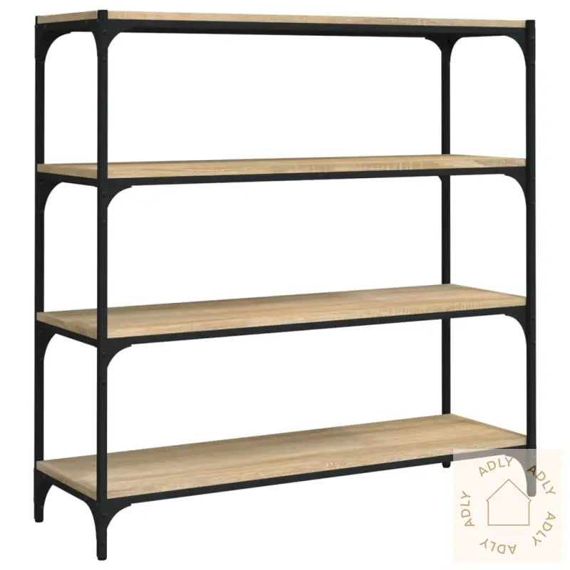 Bokhylle Sonoma Eik 100X33X100 Cm Konstruert Tre Og Stål