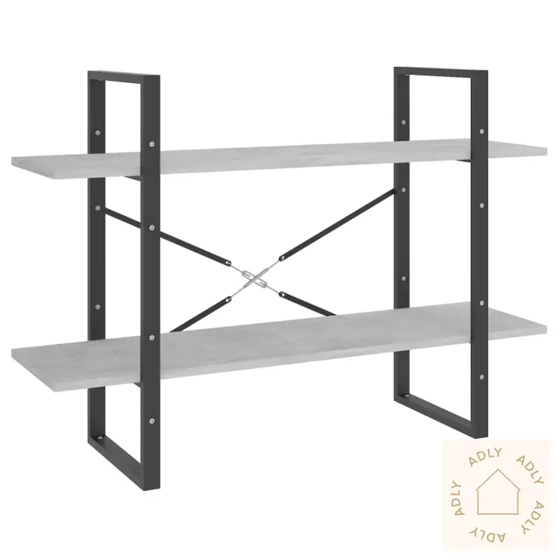 Bokhylle 2 Nivåer Betonggrå 100X30X70 Cm Konstruert Tre
