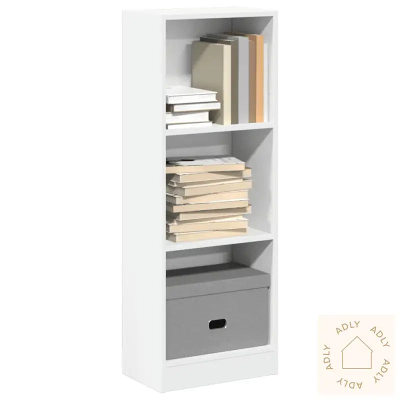 Bokhylle Hvit 40X24X109 Cm Konstruert Tre