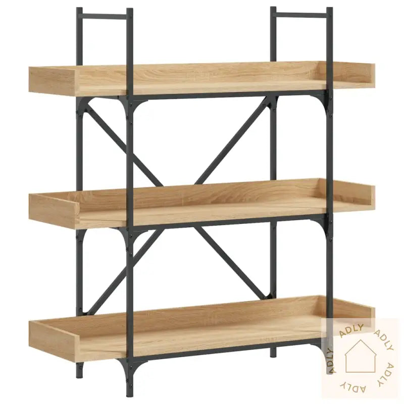 Bokhylle 3 Etasjer Sonoma Eik 100X33X108,5 Cm Konstruert Tre