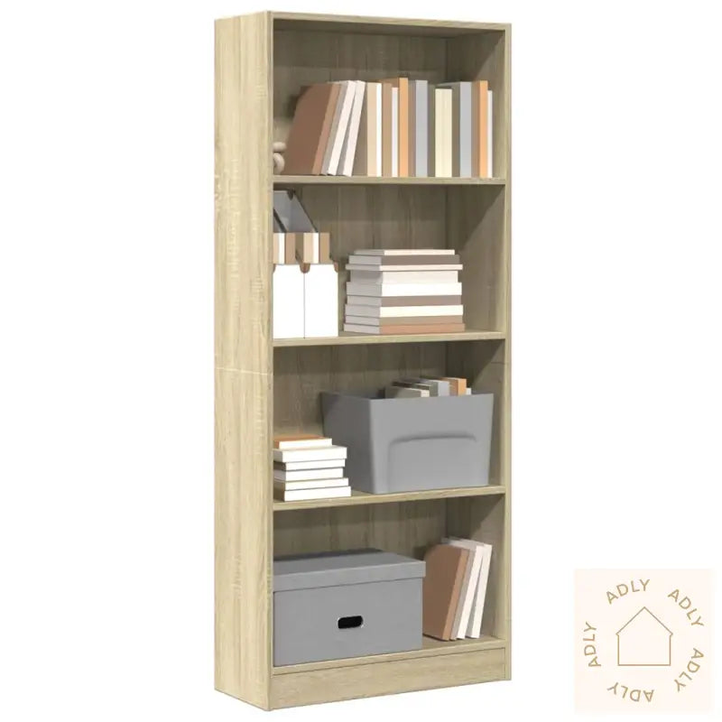 Bokhylle Sonoma Eik 60X24X143 Cm Konstruert Tre
