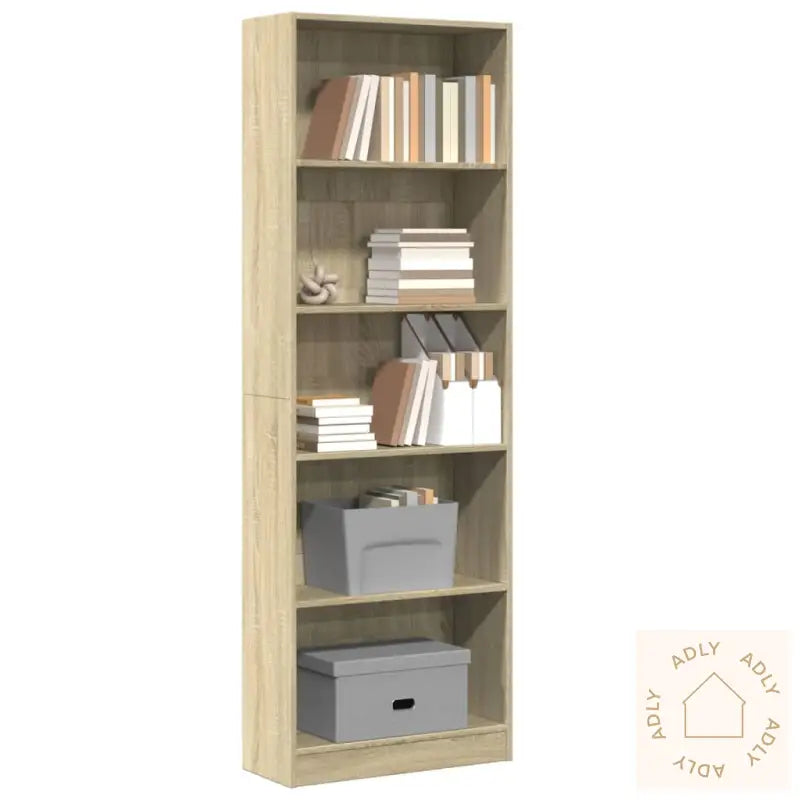 Bokhylle Sonoma Eik 60X24X176 Cm Konstruert Tre