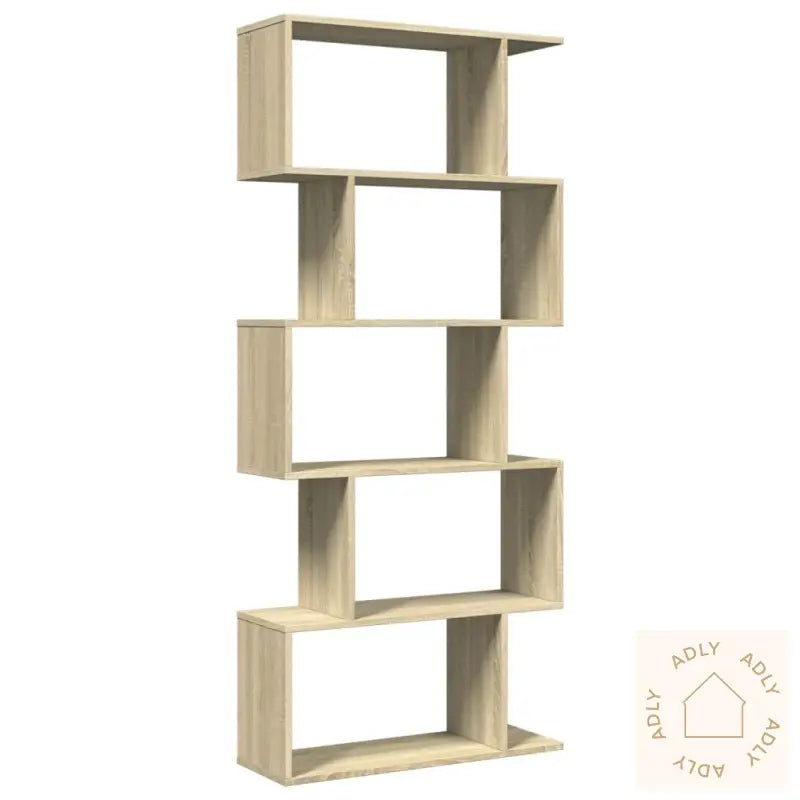 Romdeler Bokhylle 5 Lag Sonoma Eik 70X24X161 Cm Konstruert Tre