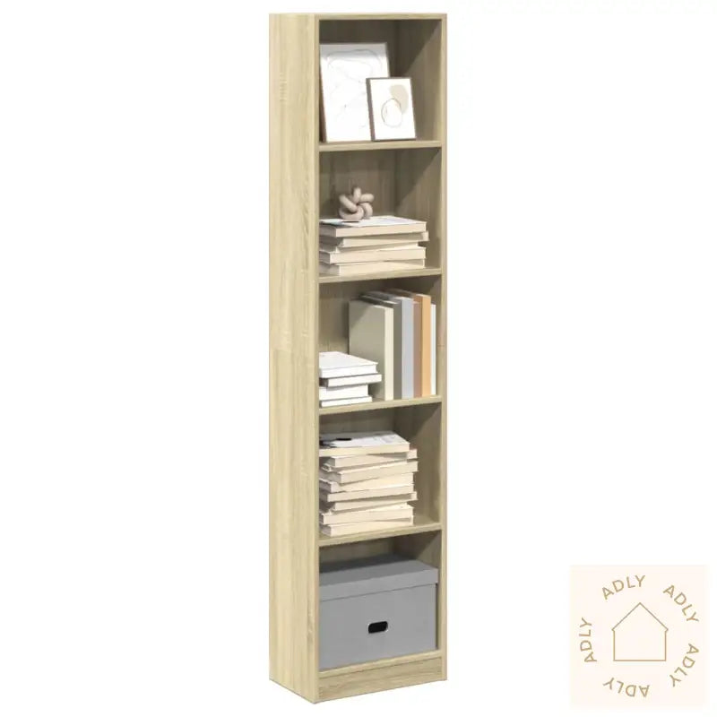 Bokhylle Sonoma Eik 40X24X176 Cm Konstruert Tre