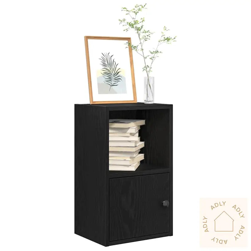 Bokhylle Svart Eik 31X24X52 Cm Konstruert Tre