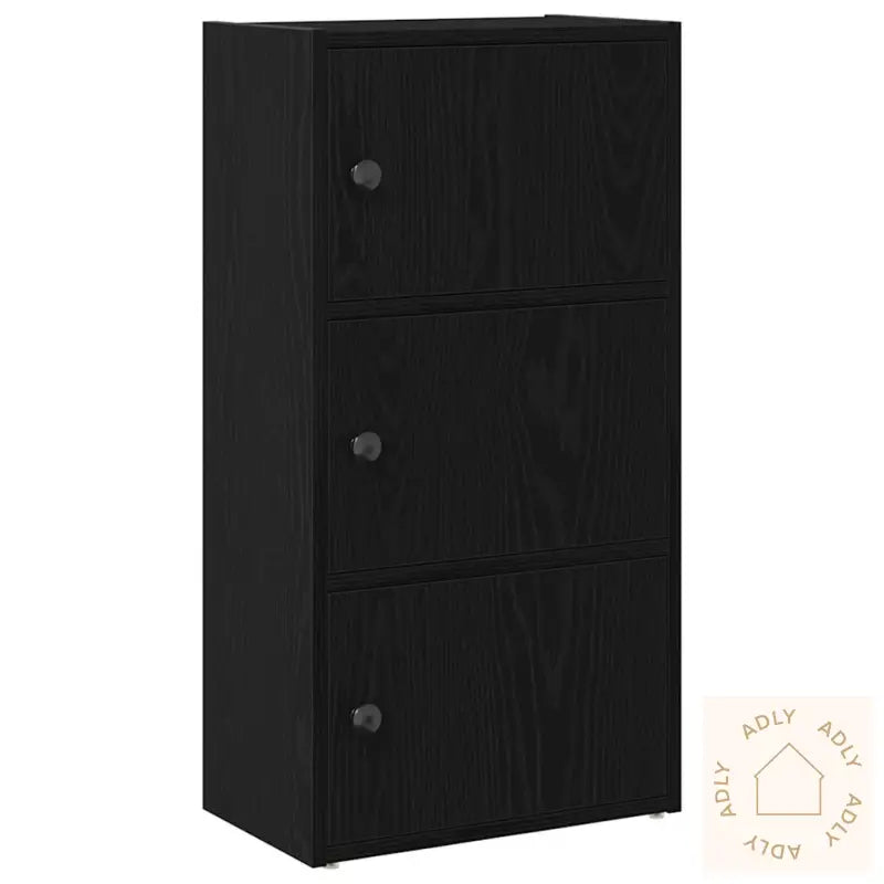 Bokhylle Svart Eik 40X24X77 Cm Konstruert Tre