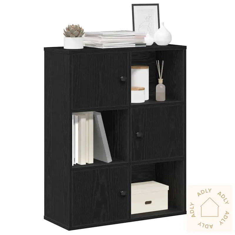 Bokhylle Svart Eik 60X24X76,5 Cm Konstruert Tre