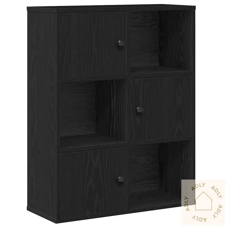 Bokhylle Svart Eik 60X24X76,5 Cm Konstruert Tre