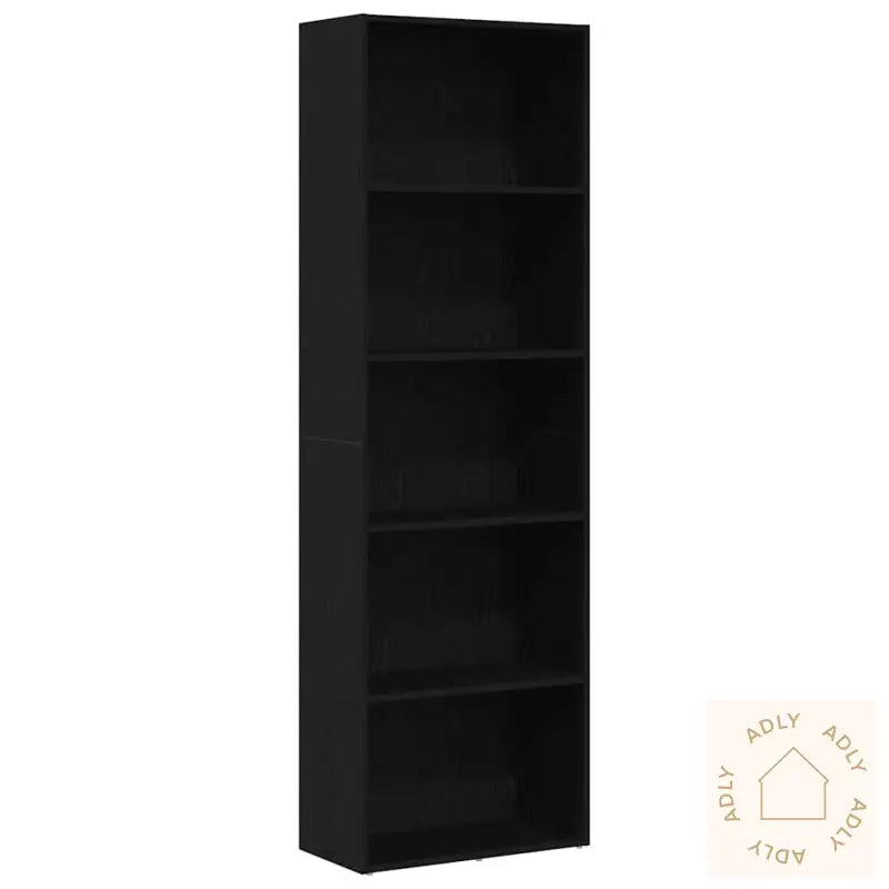 Bokhylle Svart Eik 60X30X189 Cm Konstruert Tre