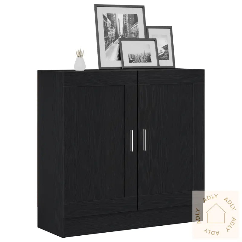 Bokhylle I Svart Eik 82,5X30,5X80 Cm, Laget Av Konstruert Tre