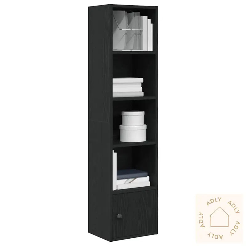 Bokhylle Svart Eik 31X24X127 Cm Konstruert Tre