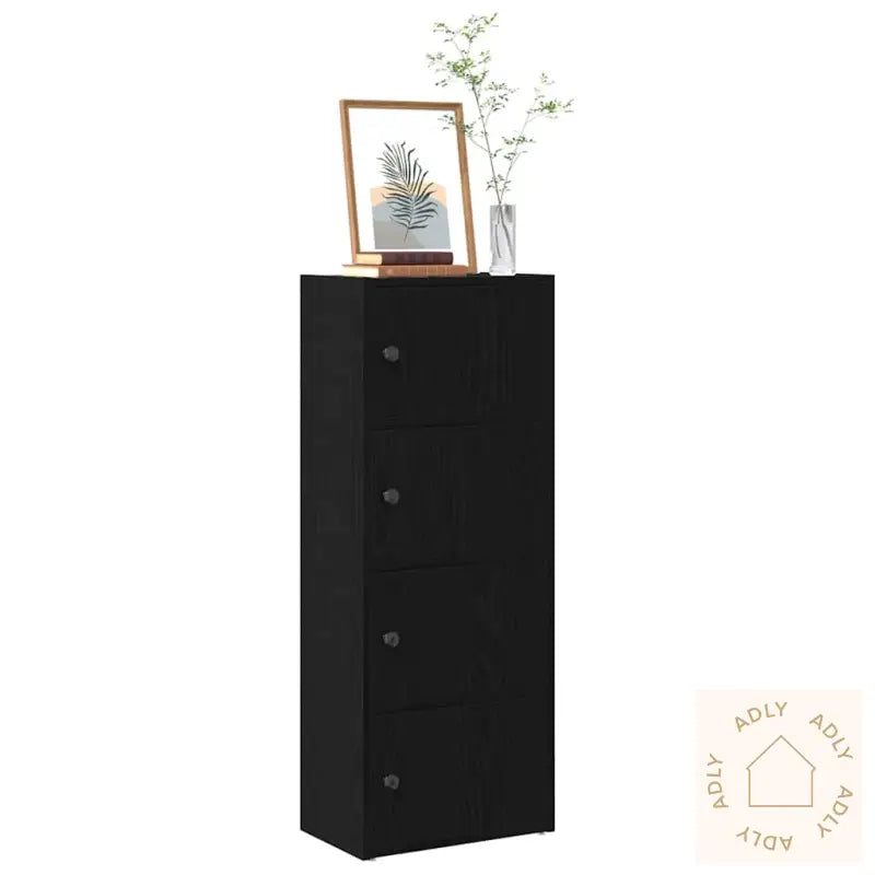 Bokhylle Svart Eik 40X24X102 Cm Konstruert Tre