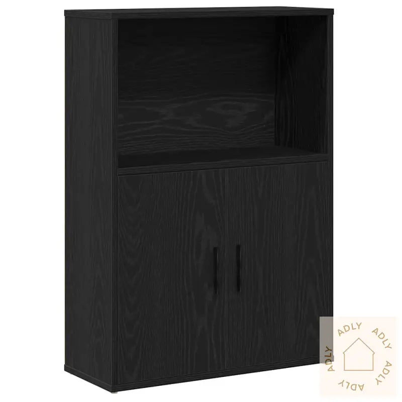 Bokhylle Svart Eik 60X24X85 Cm Konstruert Tre