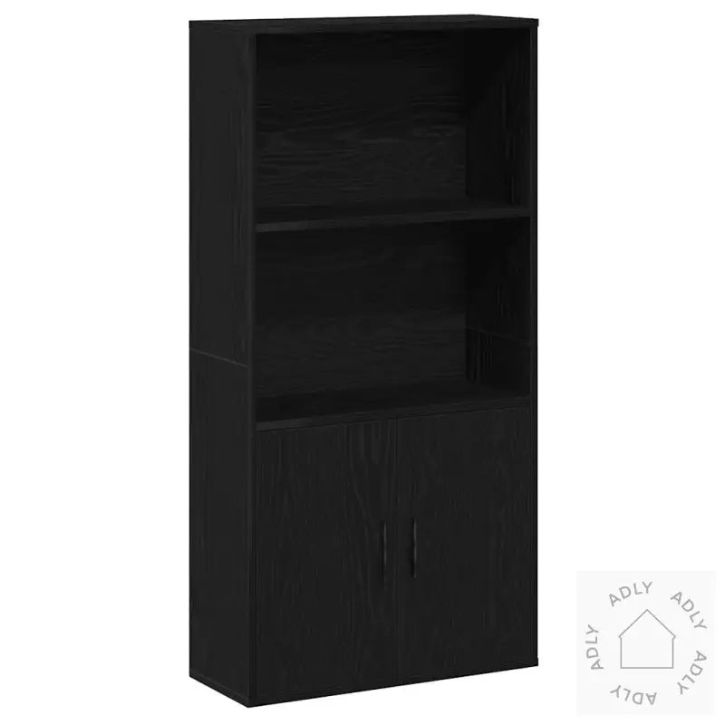 Bokhylle Svart Eik 60X24X120 Cm Konstruert Tre