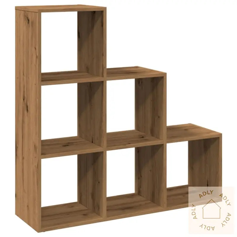 Romdeler Bokhylle 3 Lag Artisan Eik 99X29X99 Cm Konstruert Tre
