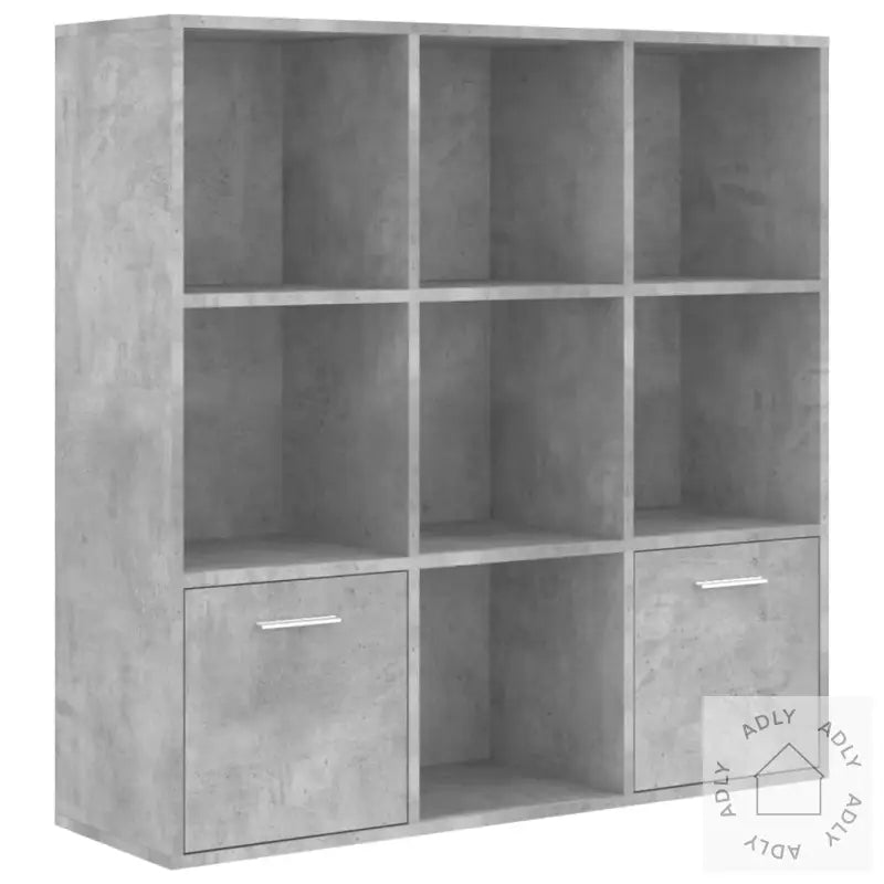 Bokhylle Betonggrå 98X30X98 Cm Konstruert Tre