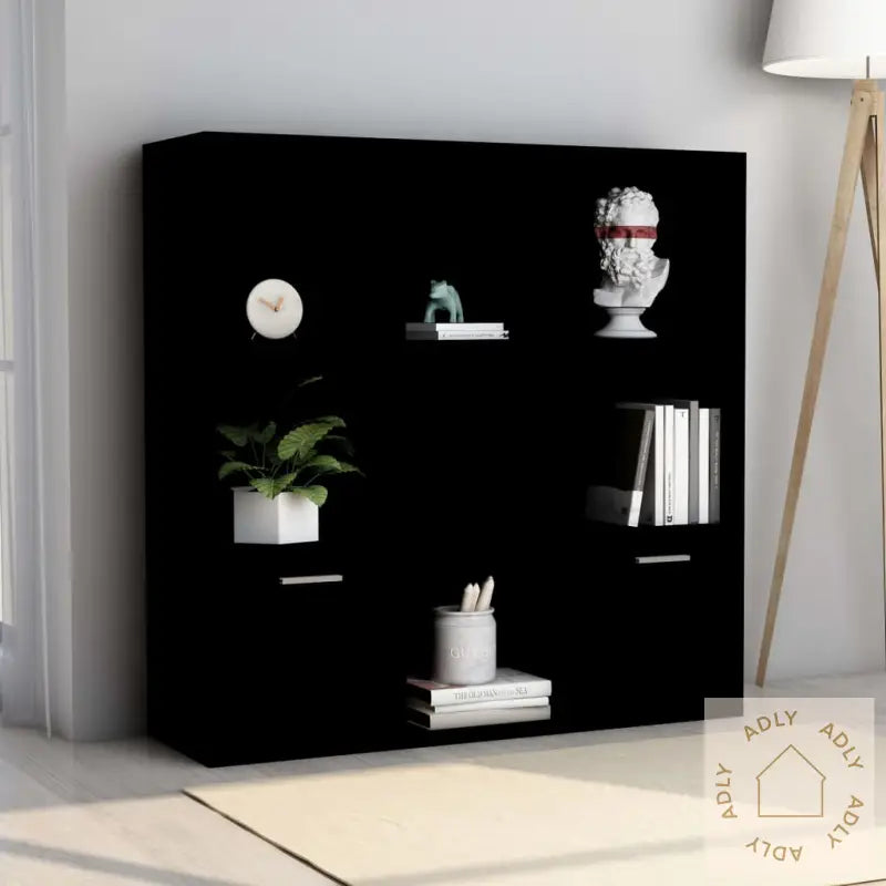 Bokhylle Svart 98X30X98 Cm Konstruert Tre