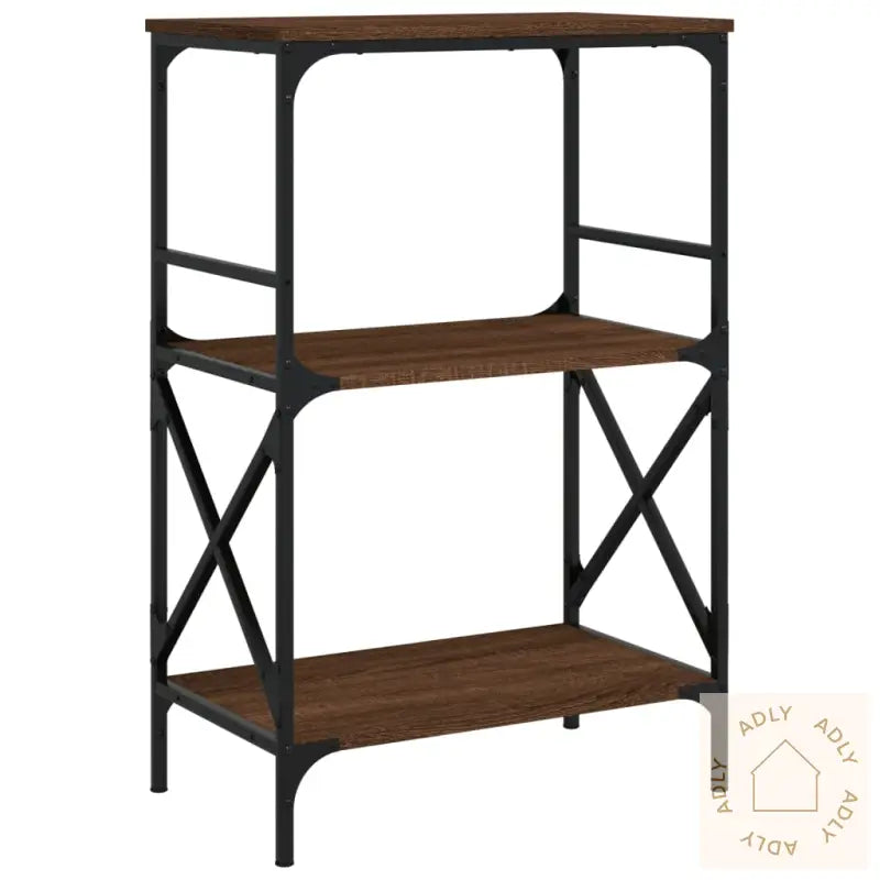 Bokhylle 3 Etasjer Brun Eik 59X35X90,5 Cm Konstruert Tre