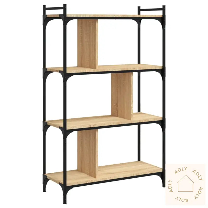 Bokhylle 4 Etasjer Sonoma Eik 76X32X123 Cm Konstruert Tre
