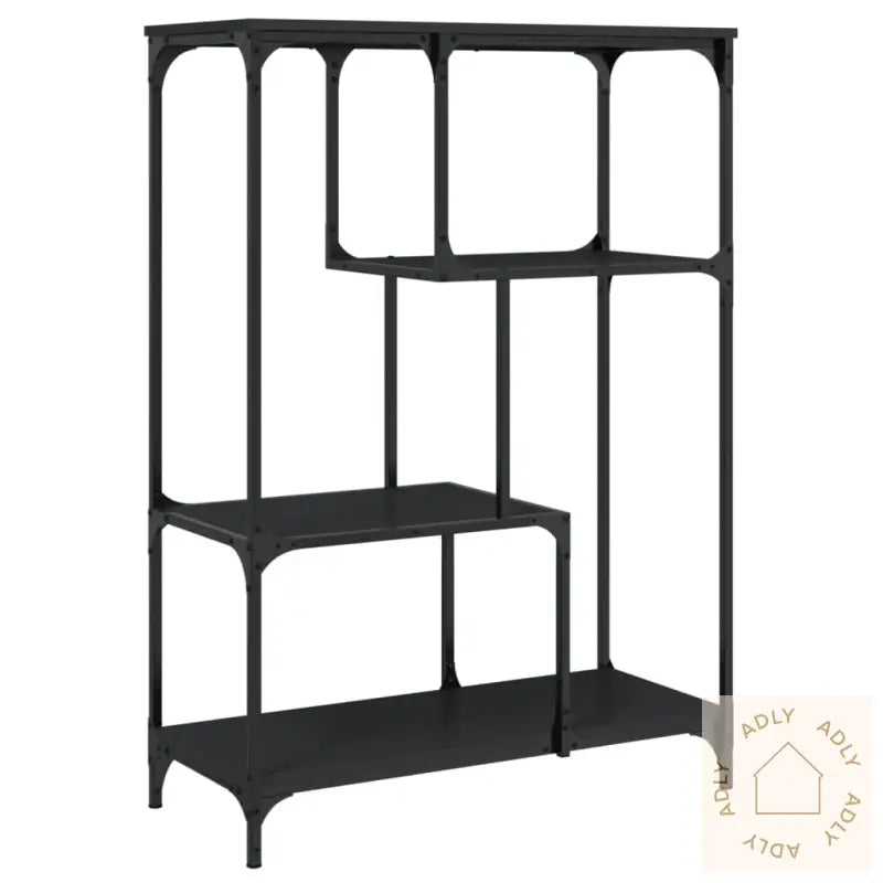 Bokhylle Svart 81X36X115 Cm Konstruert Tre Og Jern
