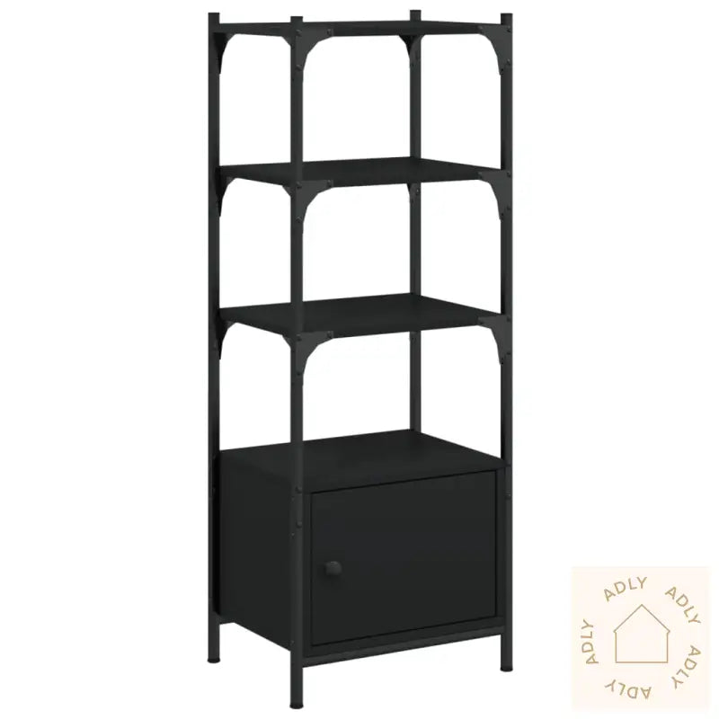 Bokhylle 3 Etasjer Svart 41X30X109,5 Cm Konstruert Tre