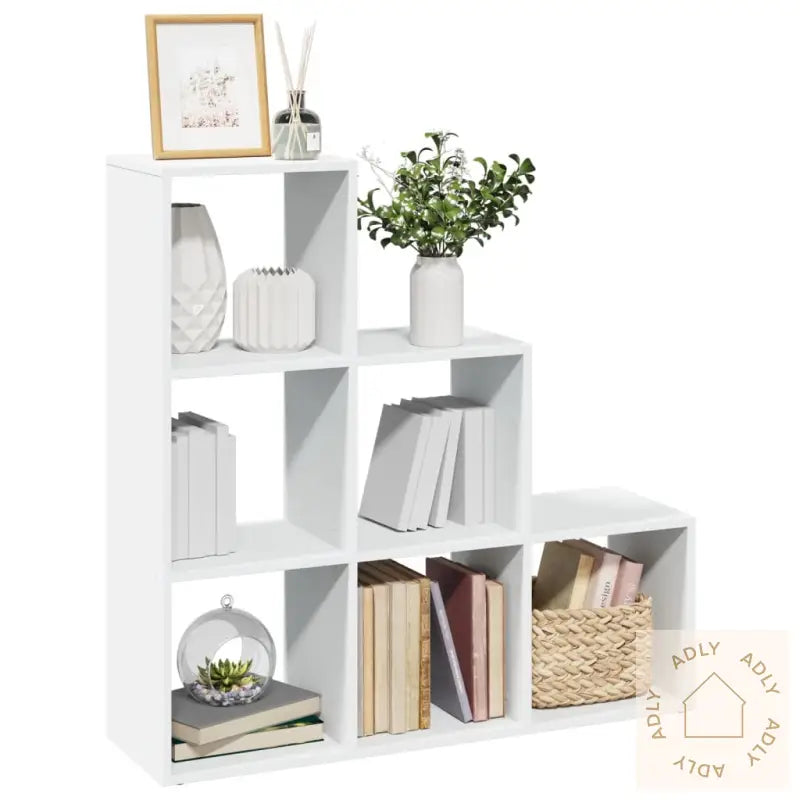 Romdeler Bokhylle 3 Etasjer Hvit 99X29X99 Cm Konstruert Tre