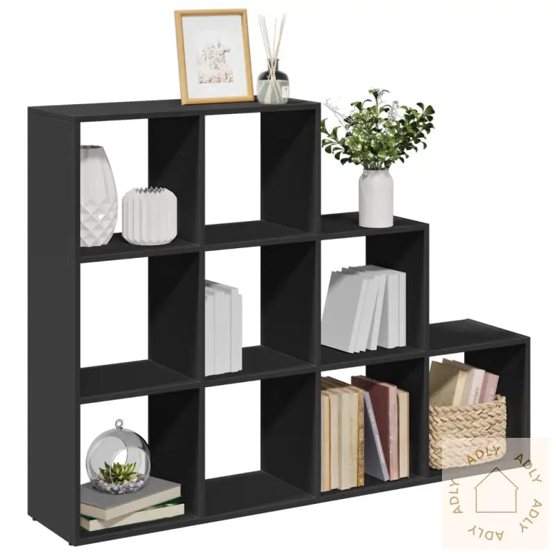 Bokhylle 3 Etasjer Svart 137,5X29X103,5 Cm Konstruert Tre