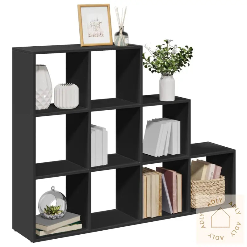 Bokhylle 3 Etasjer Svart 137,5X29X103,5 Cm Konstruert Tre