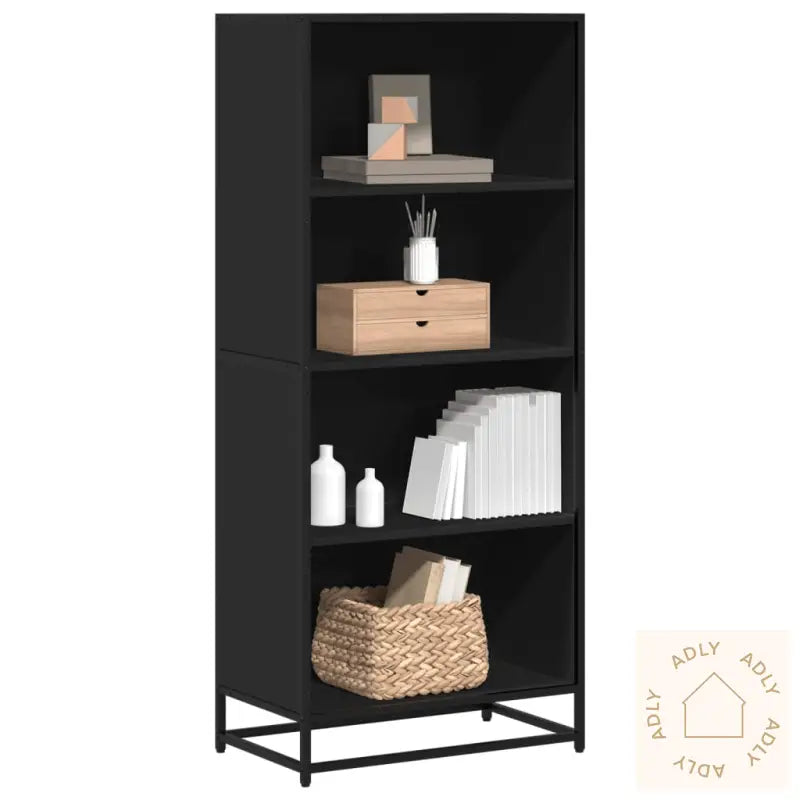 Bokhylle Svart 60X35X139 Cm Konstruert Tre