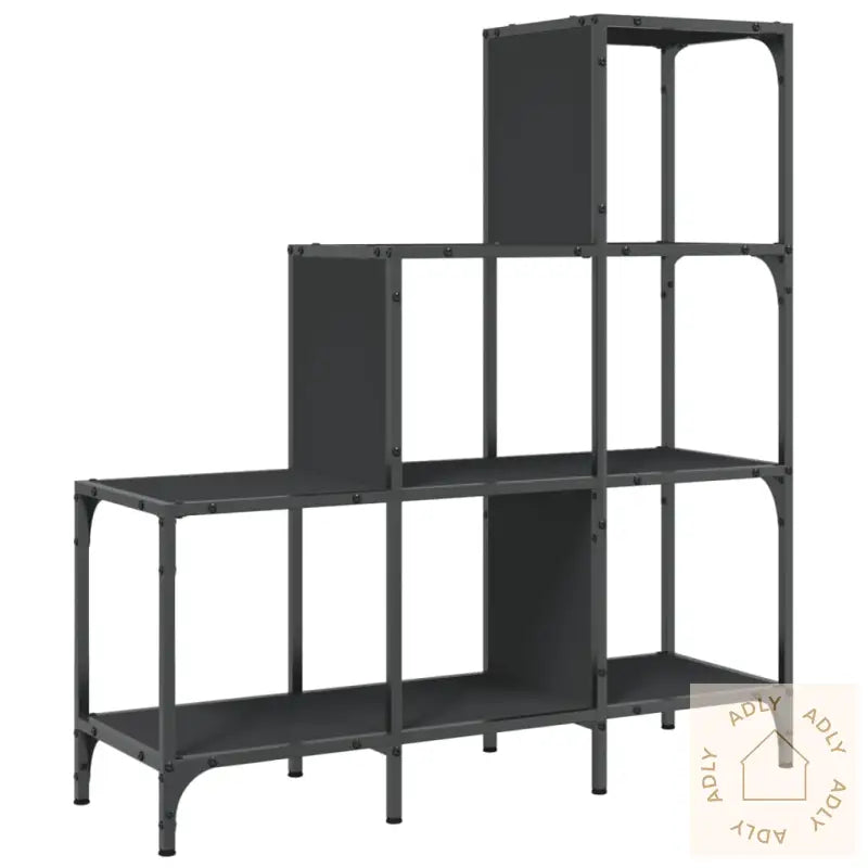 Bokhylle Svart 92X30X102 Cm Konstruert Tre Og Metall