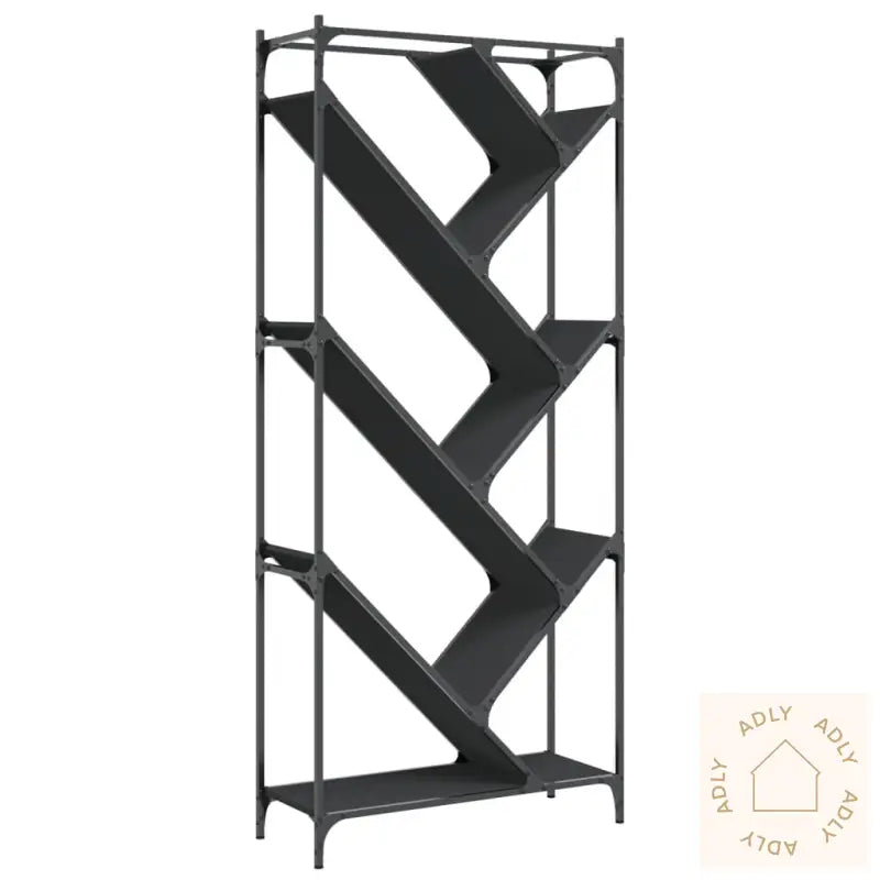 Bokhylle Svart 79X30X180 Cm Konstruert Tre