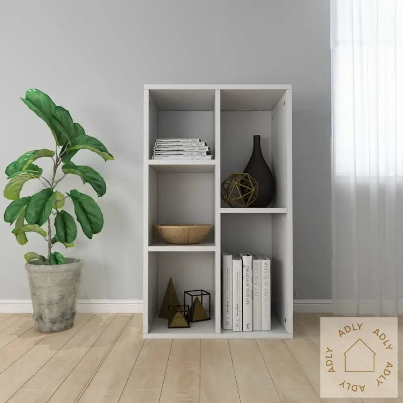 Bokhylle/Skjenk Hvit 50X25X80 Cm Konstruert Tre