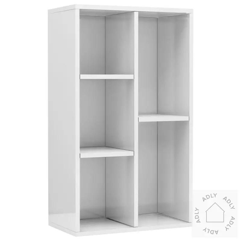 Bokhylle/Skjenk Høyglans Hvit 50X25X80 Cm Konstruert Tre
