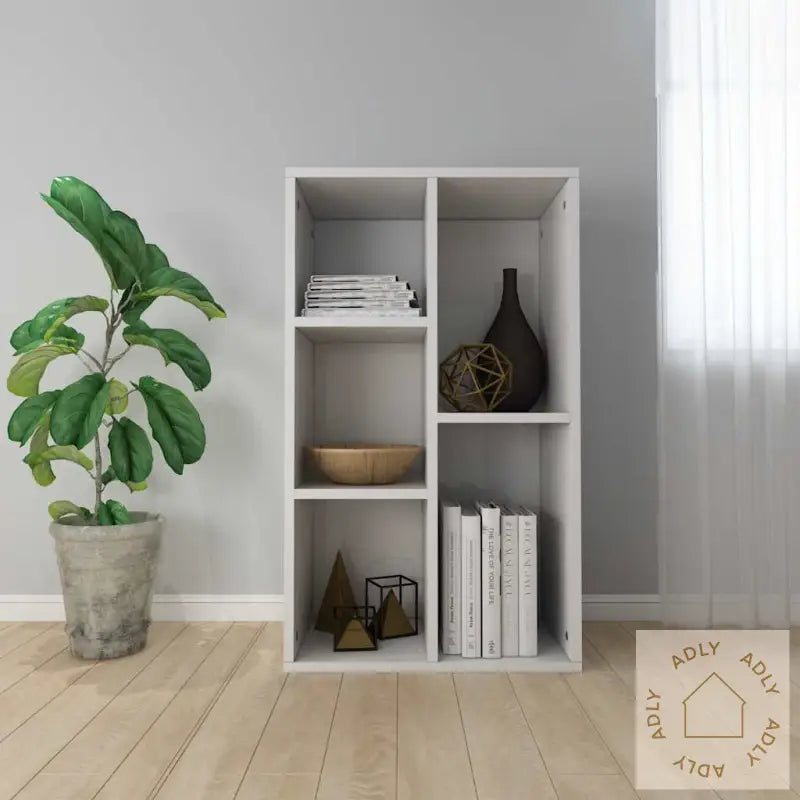 Bokhylle/Skjenk Høyglans Hvit 50X25X80 Cm Konstruert Tre