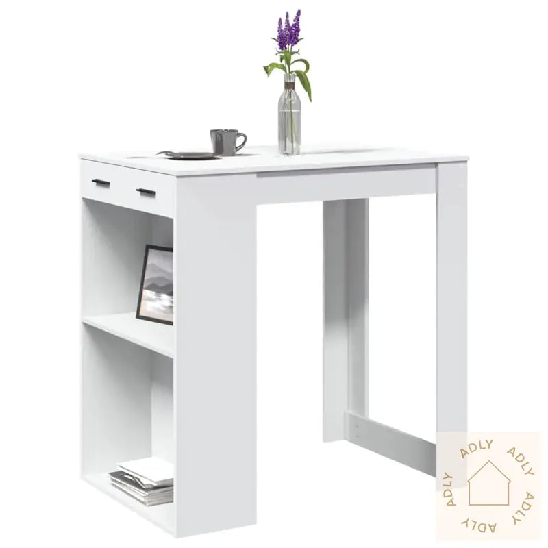 Barbord Hvit 102X70X103,5 Cm Konstruert Tre